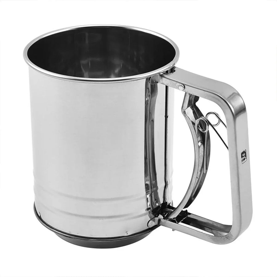 Stainless Steel Handheld Flour Sieve Home Filter Mesh Sieve Baking Tool Durable