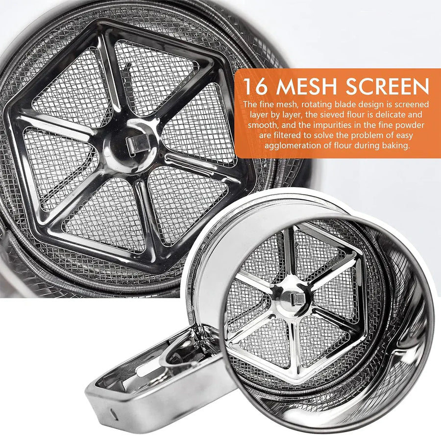 Stainless Steel Handheld Flour Sieve Home Filter Mesh Sieve Baking Tool Durable