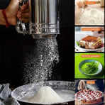 Stainless Steel Handheld Flour Sieve Home Filter Mesh Sieve Baking Tool Durable