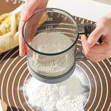 Semi Automatic Handheld Flour Sieve Fine Mesh Food Grade Baking Sifter - Rear View