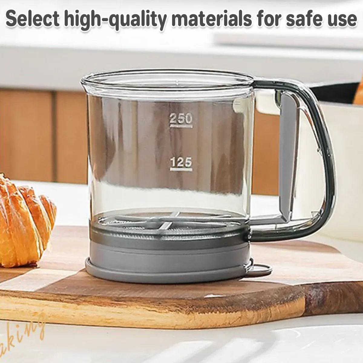 Semi Automatic Handheld Flour Sieve Fine Mesh Food Grade Baking Sifter