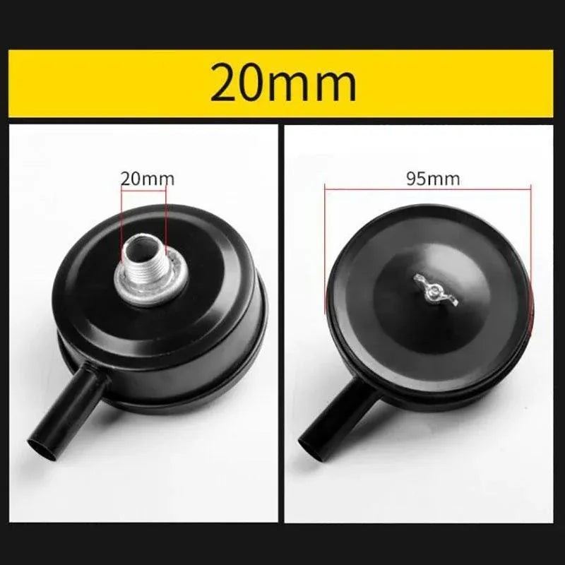 2 Pcs Compressor Male Threaded 20Mm Air Intake Silencer Filter Black Metal Shell