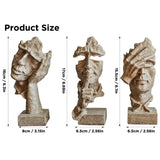 Resin Sculpture 3pcs Modern Office Desktop Art Decor Ornament Home Decoration - Side View