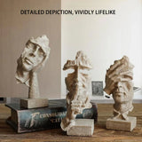 Resin Sculpture 3pcs Modern Office Desktop Art Decor Ornament Home Decoration - Top-Down View