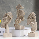 Resin Sculpture 3pcs Modern Office Desktop Art Decor Ornament Home Decoration - 45-Degree Angle