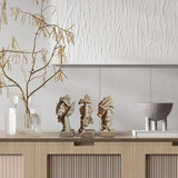 Resin Sculpture 3pcs Modern Office Desktop Art Decor Ornament Home Decoration - Rear View