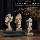 Resin Sculpture 3pcs Modern Office Desktop Art Decor Ornament Home Decoration - Extra Image