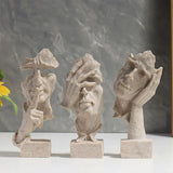 Resin Sculpture 3pcs Modern Office Desktop Art Decor Ornament Home Decoration - Extra Image