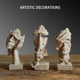 Resin Sculpture 3pcs Modern Office Desktop Art Decor Ornament Home Decoration - Extra Image