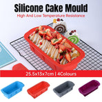High Temperature Resistant Rectangular Silicone Cake Mold Baking Pan for Kitchen - Blue