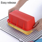 High Temperature Resistant Rectangular Silicone Cake Mold Baking Pan for Kitchen - Blue