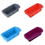 High Temperature Resistant Rectangular Silicone Cake Mold Baking Pan for Kitchen - Purple - Front View