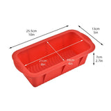 High Temperature Resistant Rectangular Silicone Cake Mold Baking Pan for Kitchen - Purple - Side View
