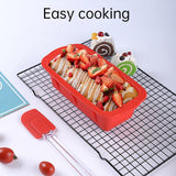 High Temperature Resistant Rectangular Silicone Cake Mold Baking Pan for Kitchen - Purple - Top-Down View