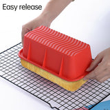 High Temperature Resistant Rectangular Silicone Cake Mold Baking Pan for Kitchen - Purple - 45-Degree Angle