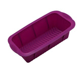 High Temperature Resistant Rectangular Silicone Cake Mold Baking Pan for Kitchen - Purple - Low Angle