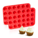 2pcs 24 Hole Round Silicone Cake Baking Pan DIY Baking Mold for Easy Cake Making - Front View