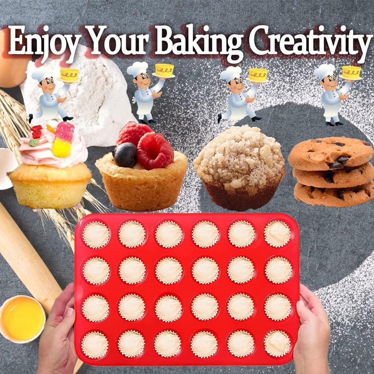 2pcs 24 Hole Round Silicone Cake Baking Pan DIY Baking Mold for Easy Cake Making