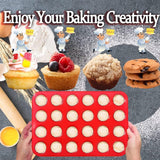 2pcs 24 Hole Round Silicone Cake Baking Pan DIY Baking Mold for Easy Cake Making - Top-Down View