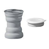Silicone Folding Travel Mug Portable Retractable Collapsible Mug Outdoor Camping - Grey Lake Blue - Extra Image