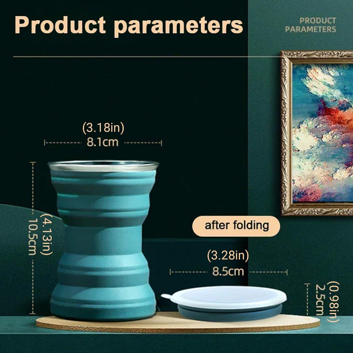 Silicone Folding Travel Mug Portable Retractable Collapsible Mug Outdoor Camping - Sakura Pink