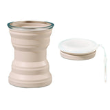 Silicone Folding Travel Mug Portable Retractable Collapsible Mug Outdoor Camping - Sakura Pink - Close-Up Angle