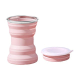 Silicone Folding Travel Mug Portable Retractable Collapsible Mug Outdoor Camping - Sakura Pink - Extra Image