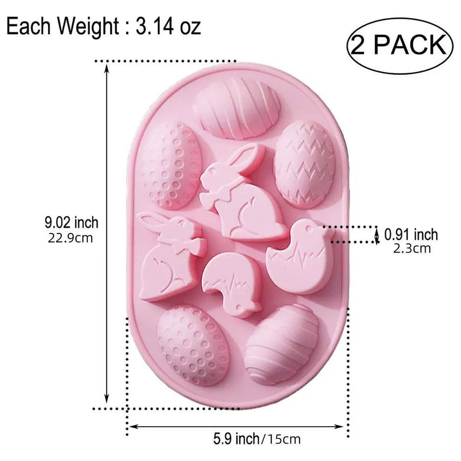 2-Piece Easter Egg and Rabbit Mould Set