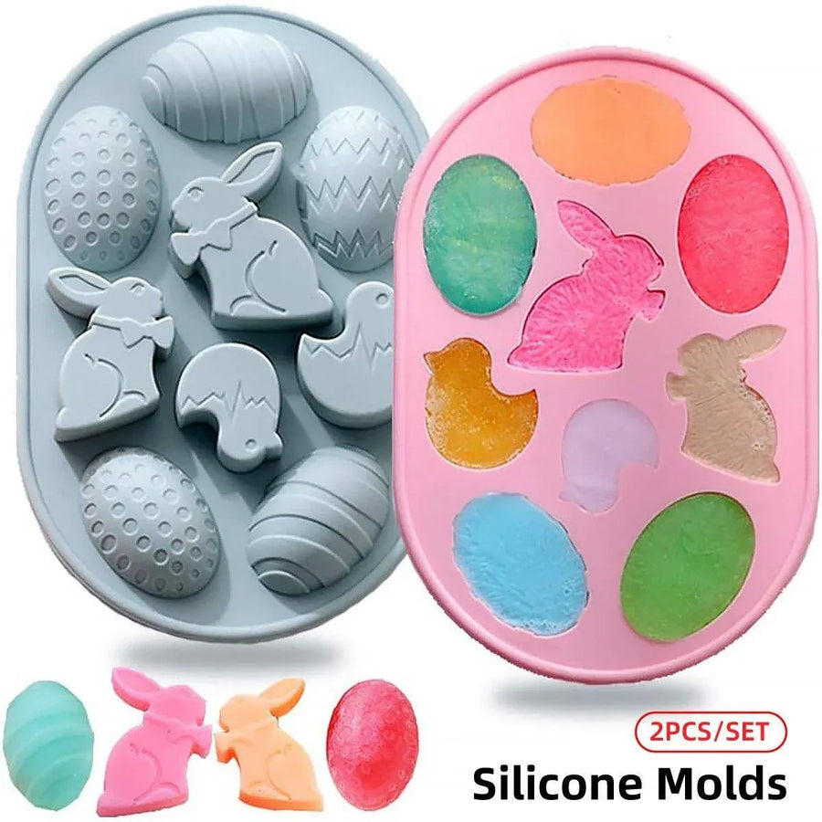 2-Piece Easter Egg and Rabbit Mould Set