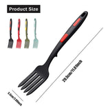2PCS Silicone Heat Resistant Flexible Cooking Forks Dishwasher Safe Kitchen - Blue-Green - Top-Down View