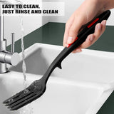 2PCS Silicone Heat Resistant Flexible Cooking Forks Dishwasher Safe Kitchen - Blue-Green - Close-Up Angle