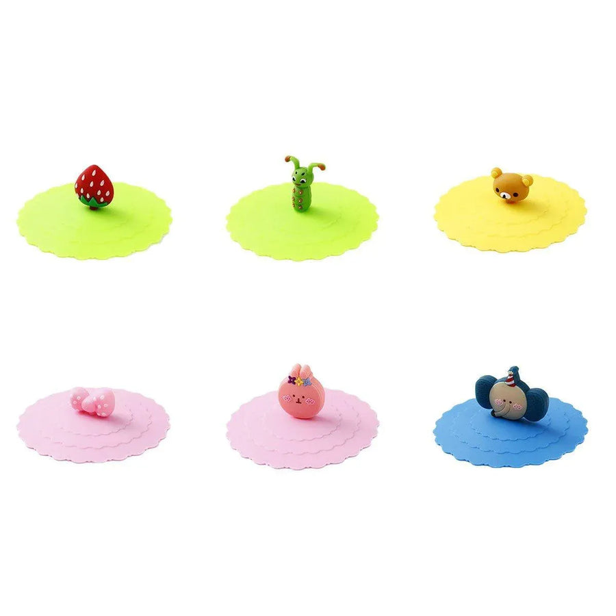 6PCS Silicone Tea Cup Lids Leak Proof Dustproof Universal Drink Covers for Mugs