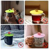 6PCS Silicone Tea Cup Lids Leak Proof Dustproof Universal Drink Covers for Mugs - Top-Down View