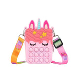 Pop It Shoulder Bag For Girls And Women Unicorn Pop Purse Bags - Pink