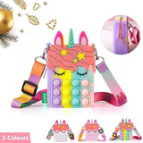 Pop It Shoulder Bag For Girls And Women Unicorn Pop Purse Bags - Pink
