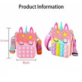 Pop It Shoulder Bag For Girls And Women Unicorn Pop Purse Bags - Pink - Side View