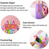 Pop It Shoulder Bag For Girls And Women Unicorn Pop Purse Bags - Pink - Top-Down View