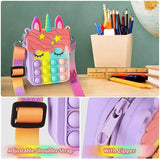 Pop It Shoulder Bag For Girls And Women Unicorn Pop Purse Bags - Pink - Rear View