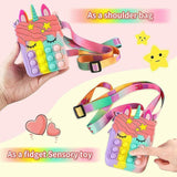 Pop It Shoulder Bag For Girls And Women Unicorn Pop Purse Bags - Pink - Low Angle