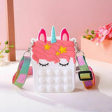 Pop It Shoulder Bag For Girls And Women Unicorn Pop Purse Bags - Pink - Extra Image