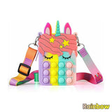 Pop It Shoulder Bag For Girls And Women Unicorn Pop Purse Bags - Pink - Extra Image