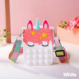 Pop It Shoulder Bag For Girls And Women Unicorn Pop Purse Bags - Pink - Extra Image