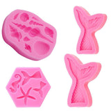 Mermaid Tail Sea Shell Silicone Cake Fondant Sugarcraft Mould Chocolate Mold - Mermaid Tail Large - Front View