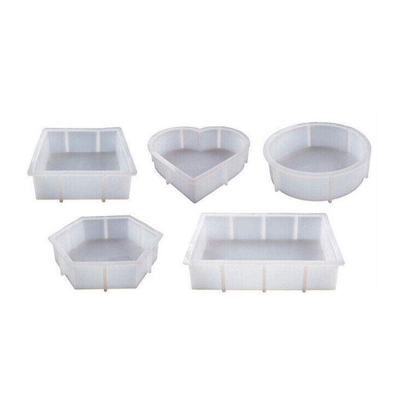 New Large Crystal Epoxy Resin Mold Geometry Cube Specimen Love Heart Round Mould - Round