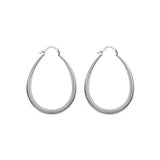 Elegant Teardrop Silver Filled Hoop Earrings 41mm Lightweight Fashion Jewelry