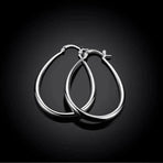 Elegant Teardrop Silver Filled Hoop Earrings 41mm Lightweight Fashion Jewelry