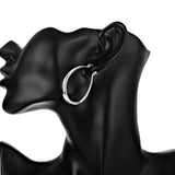 Elegant Teardrop Silver Filled Hoop Earrings 41mm Lightweight Fashion Jewelry - Close-Up Angle