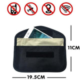 Car Key Case For Faraday Cage Fob Pouch Keyless RFID Blocking Bag - Silver Grey