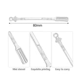 6X Mini Powder Ladle Scoop Mini Spoon Spatula Metal Shovel Silver color Spoon - Side View