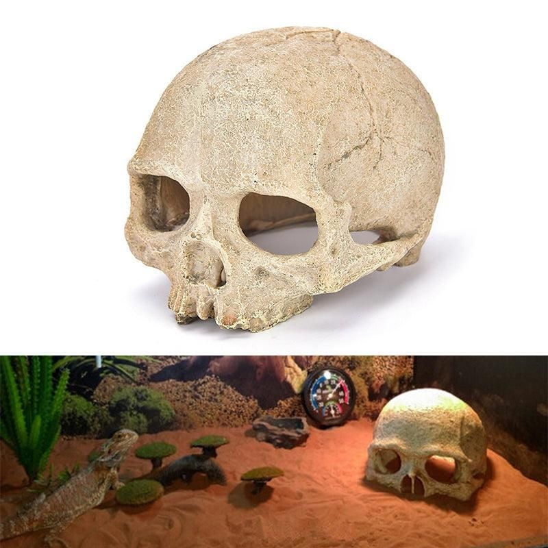 Artificial Fake Skull Head Bone Aquarium Ornament Fish Tank Decoration - Pirate